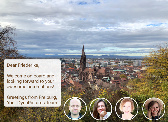 Personalized onboard welcome email