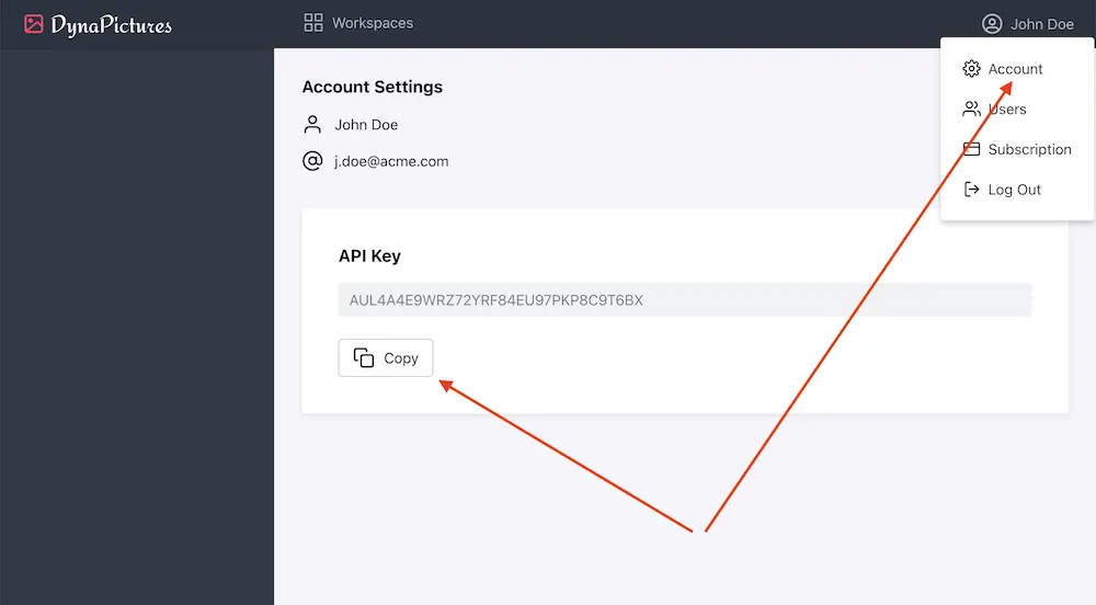 How to get DynaPictures API key to generate Twitter banners