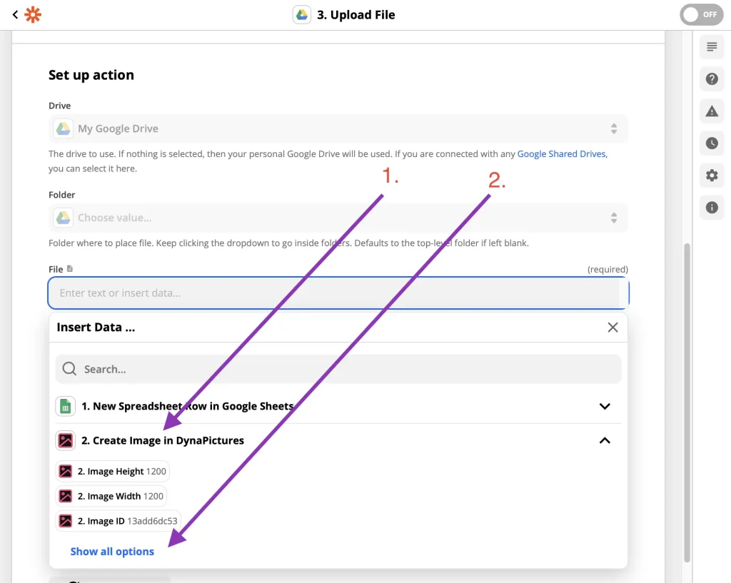 Selecting DynaPictutres to create numerous images