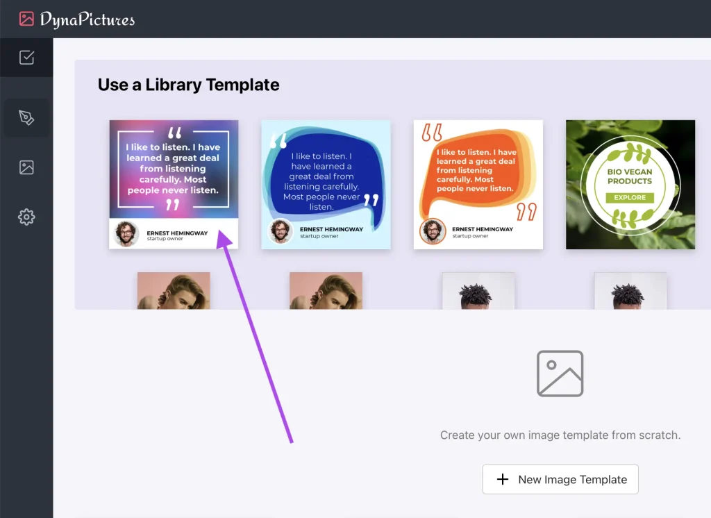 Create image template with DynaPictures