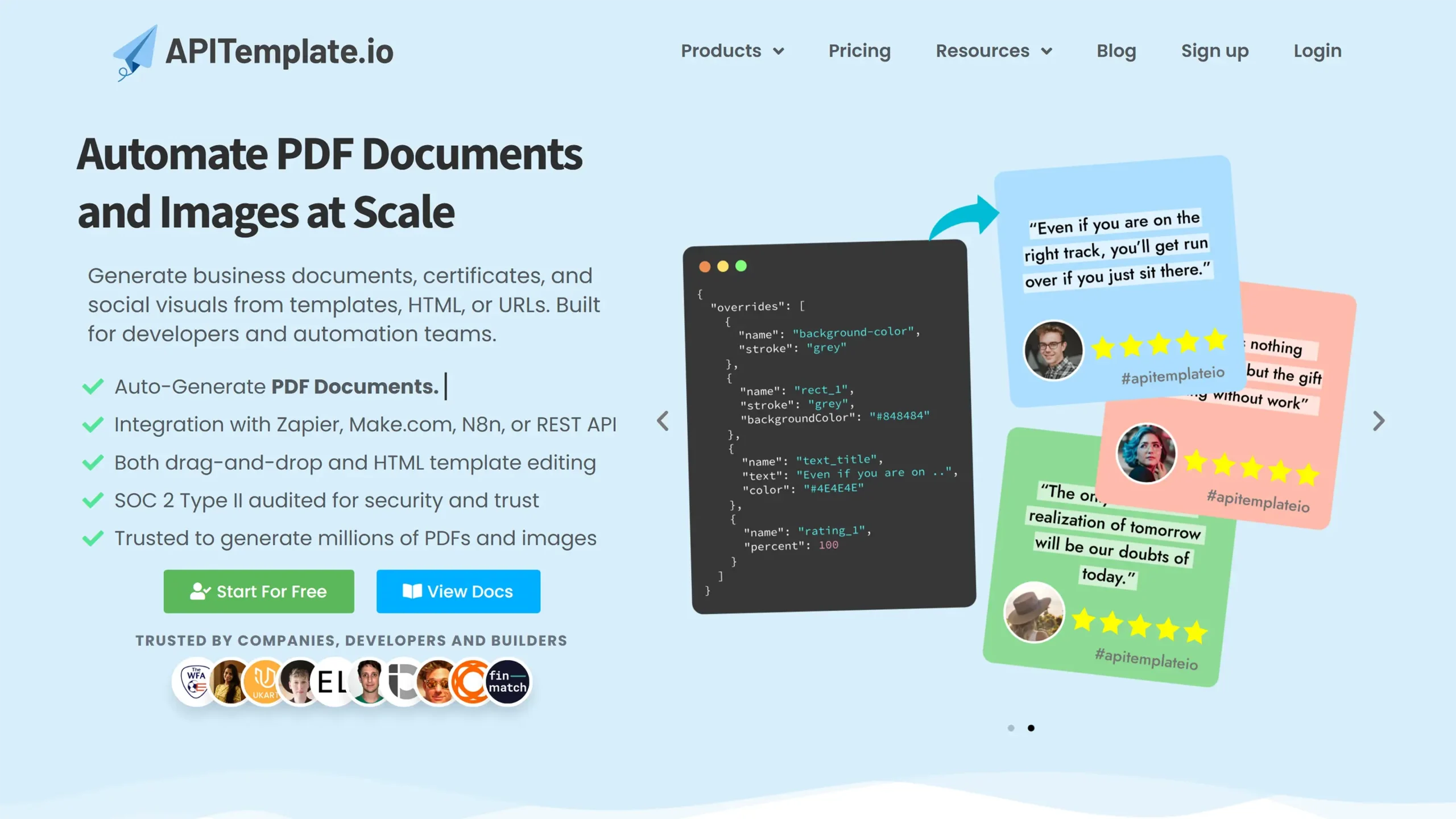APITemplate PDF and image generator