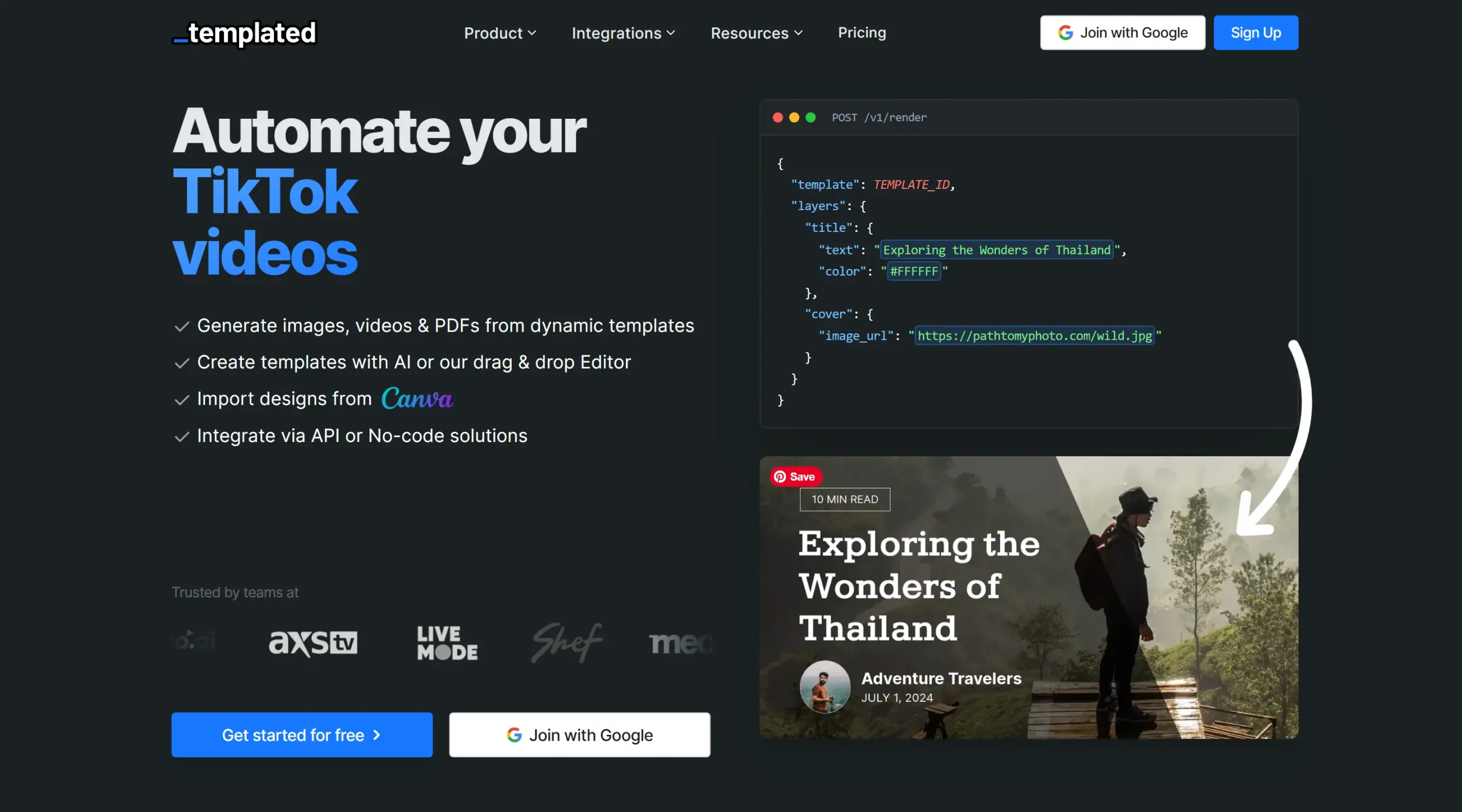 Templated alternatives and competitors to Bannerbear