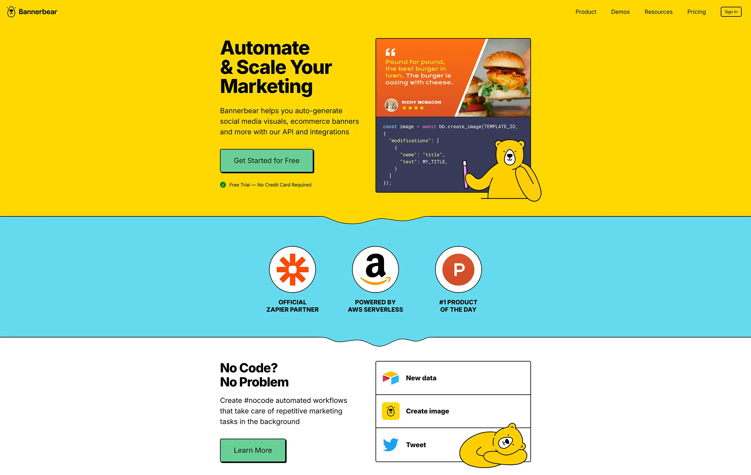 Bannerbear home page