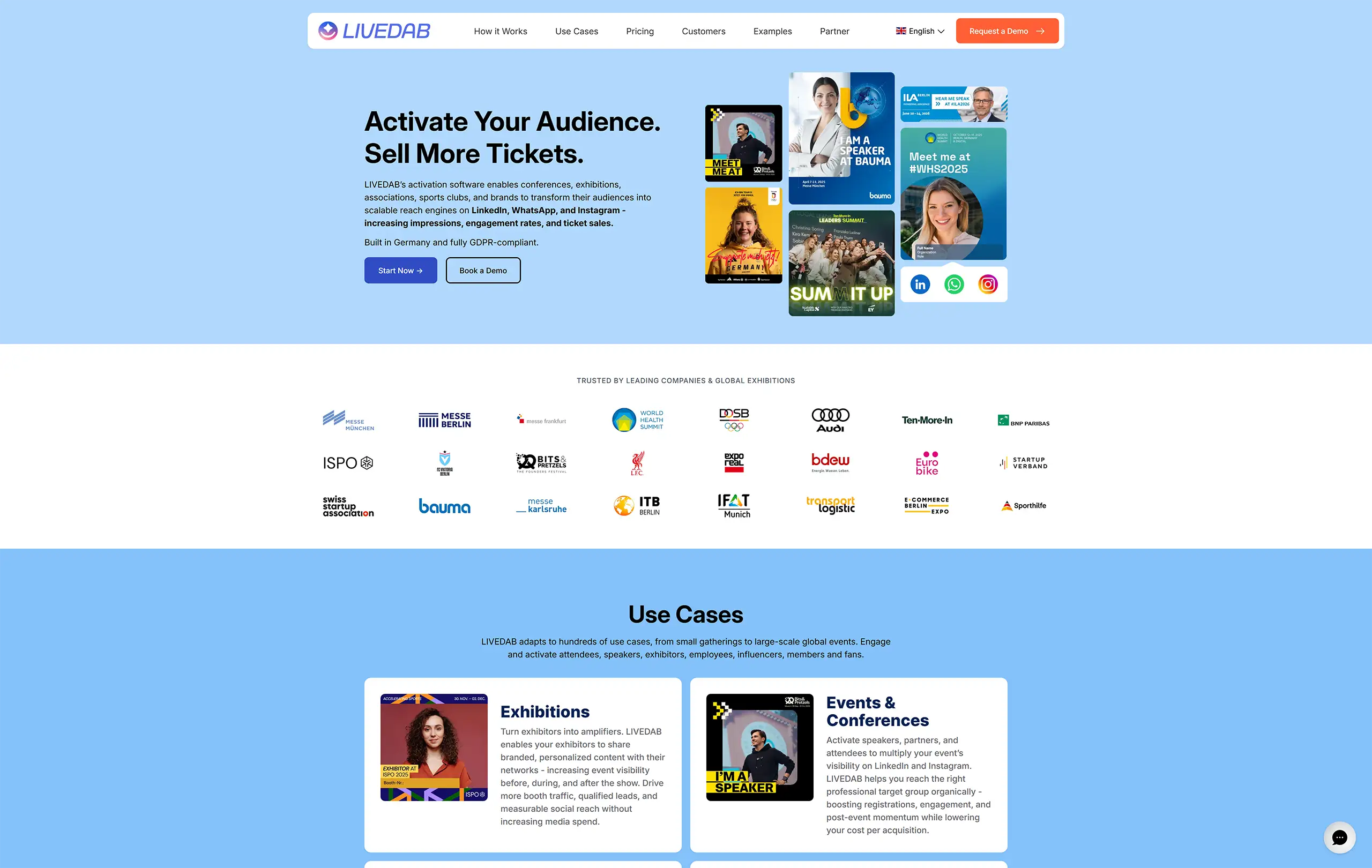 Screenshot of LiveDab website