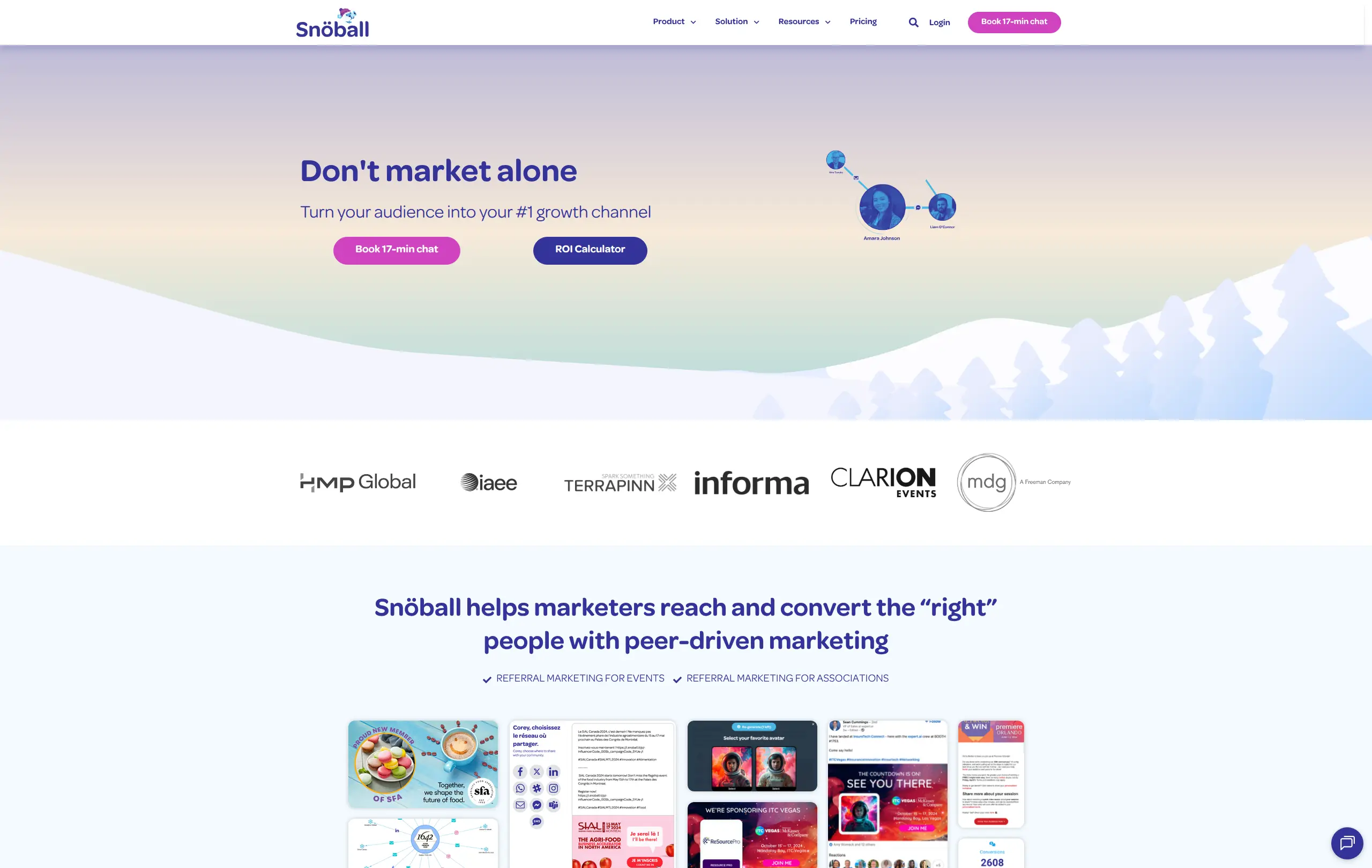 Snöball website screenshot