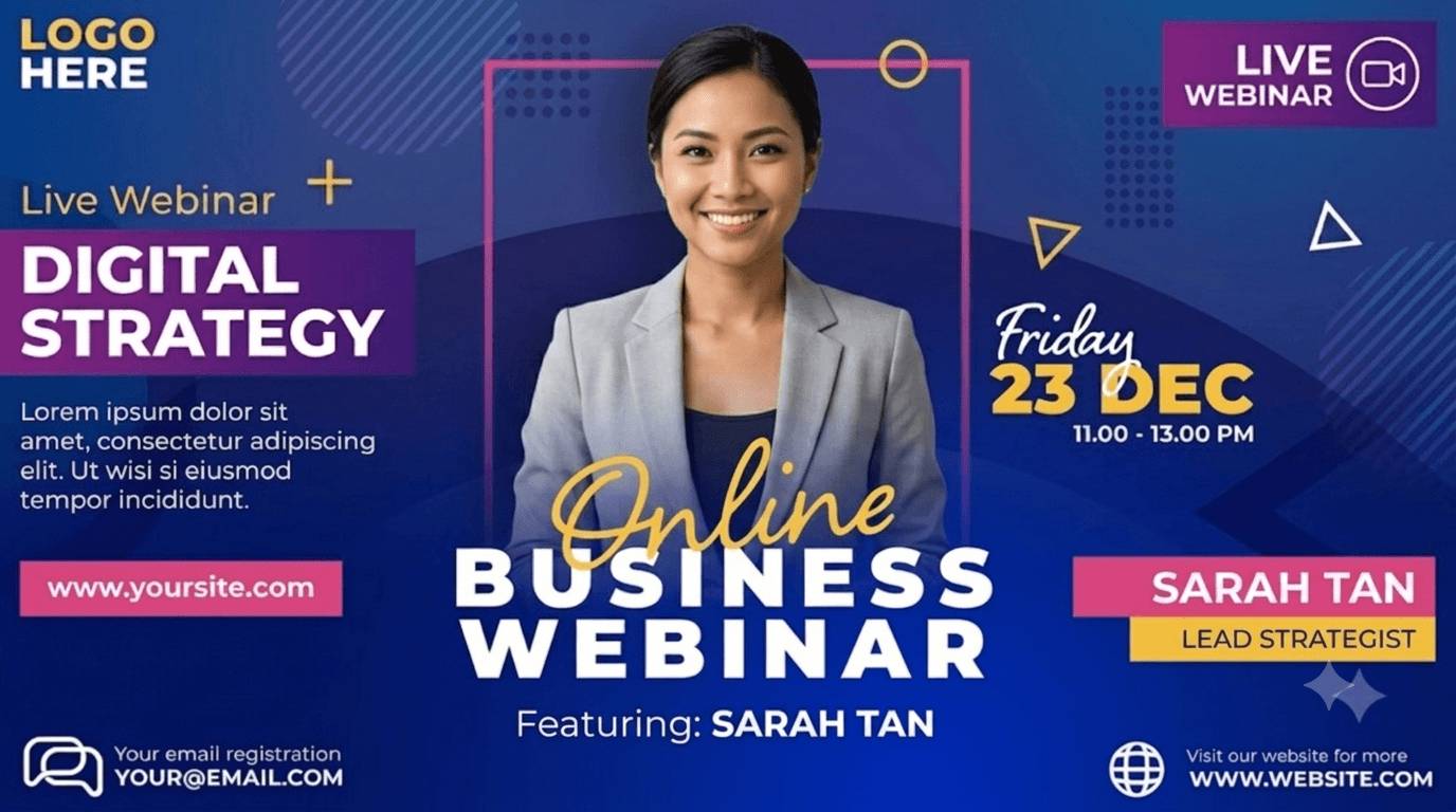 Webinar Banners Ready the Same Day You Confirm a Speaker