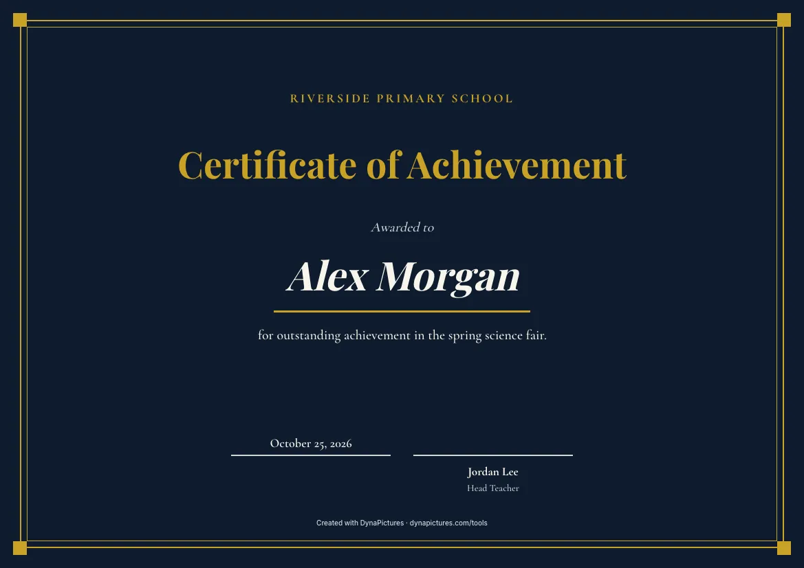 Certificate of achievement template – Elegant style