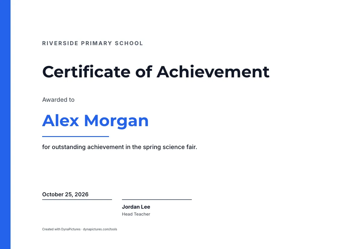 Certificate of achievement template – Modern style