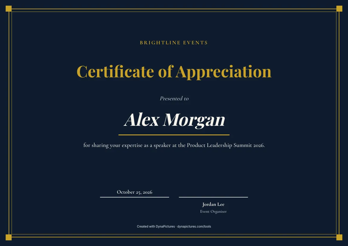 Appreciation for speakers