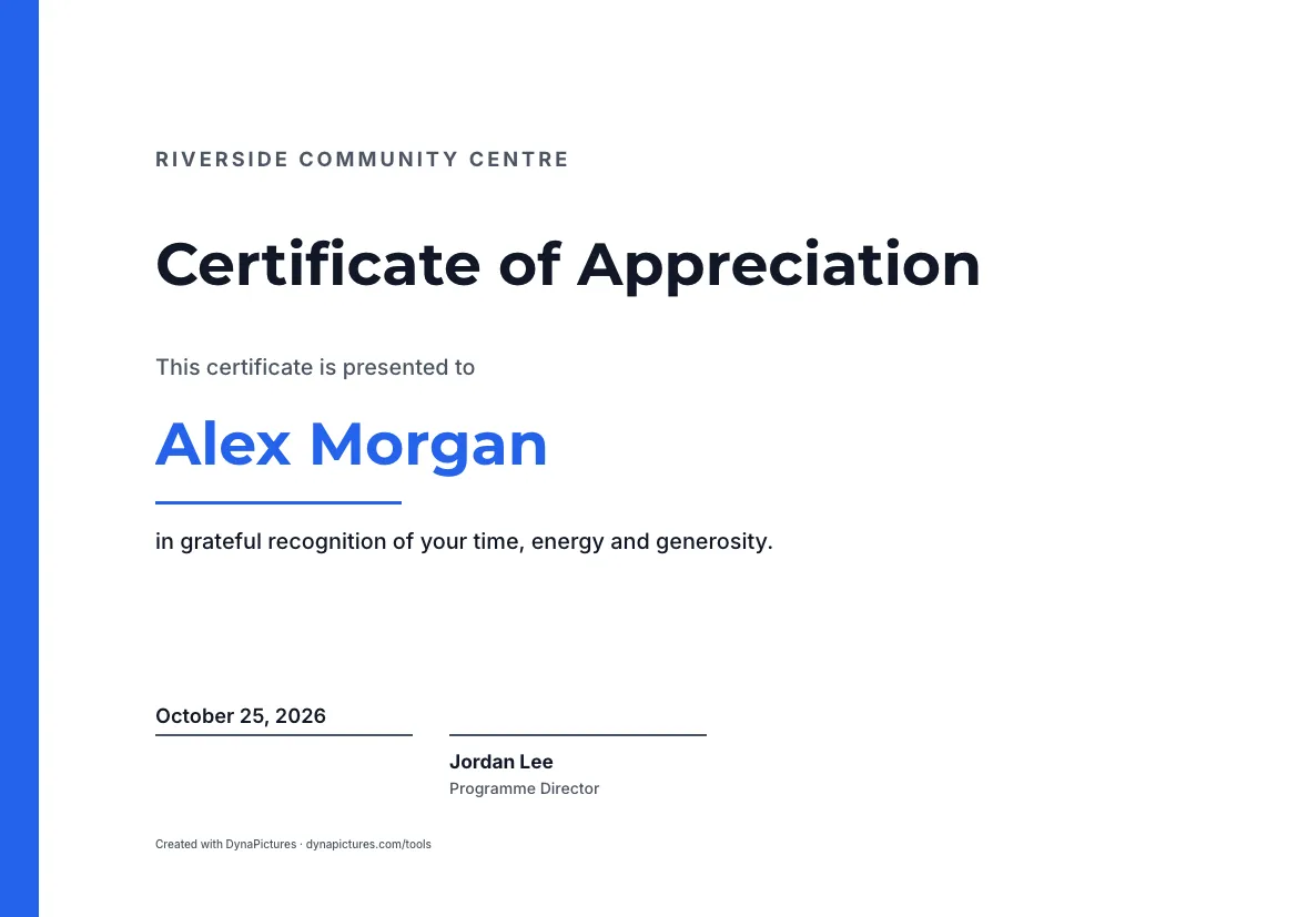 Certificate of appreciation template – Modern style
