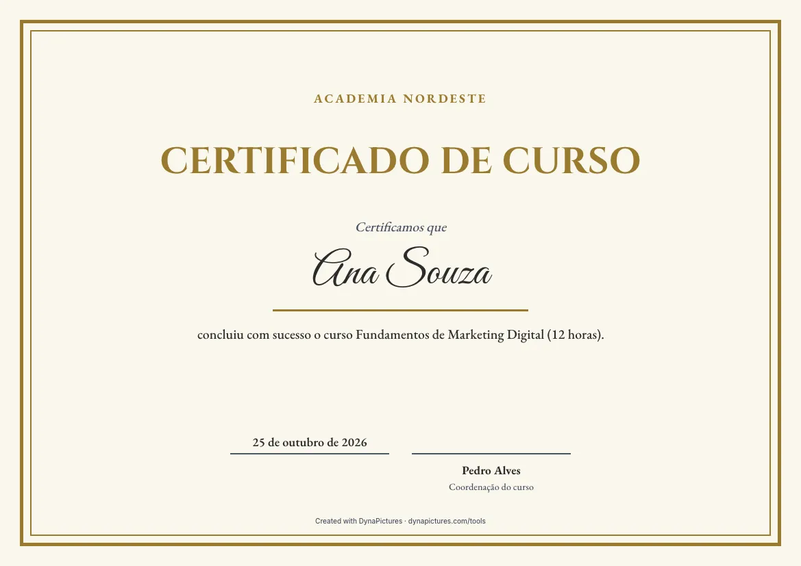 Certificado de curso