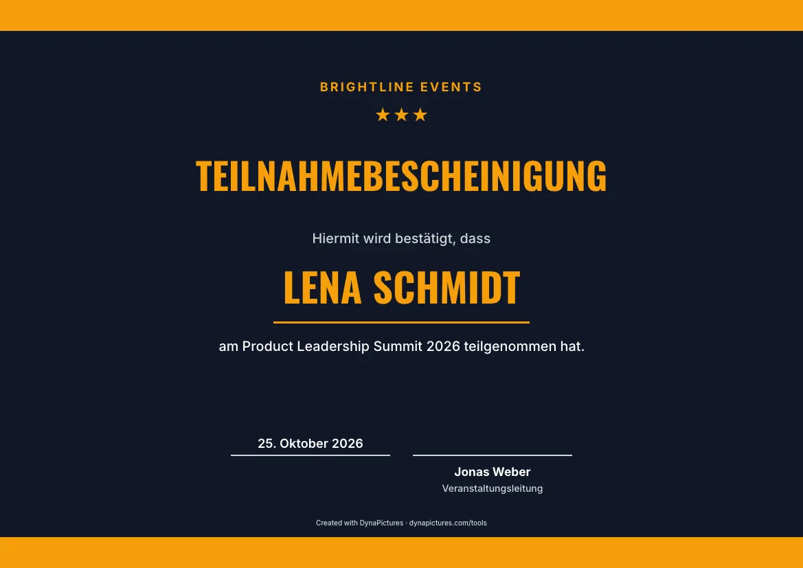 Teilnahmebescheinigung Vorlage – Stil Sport