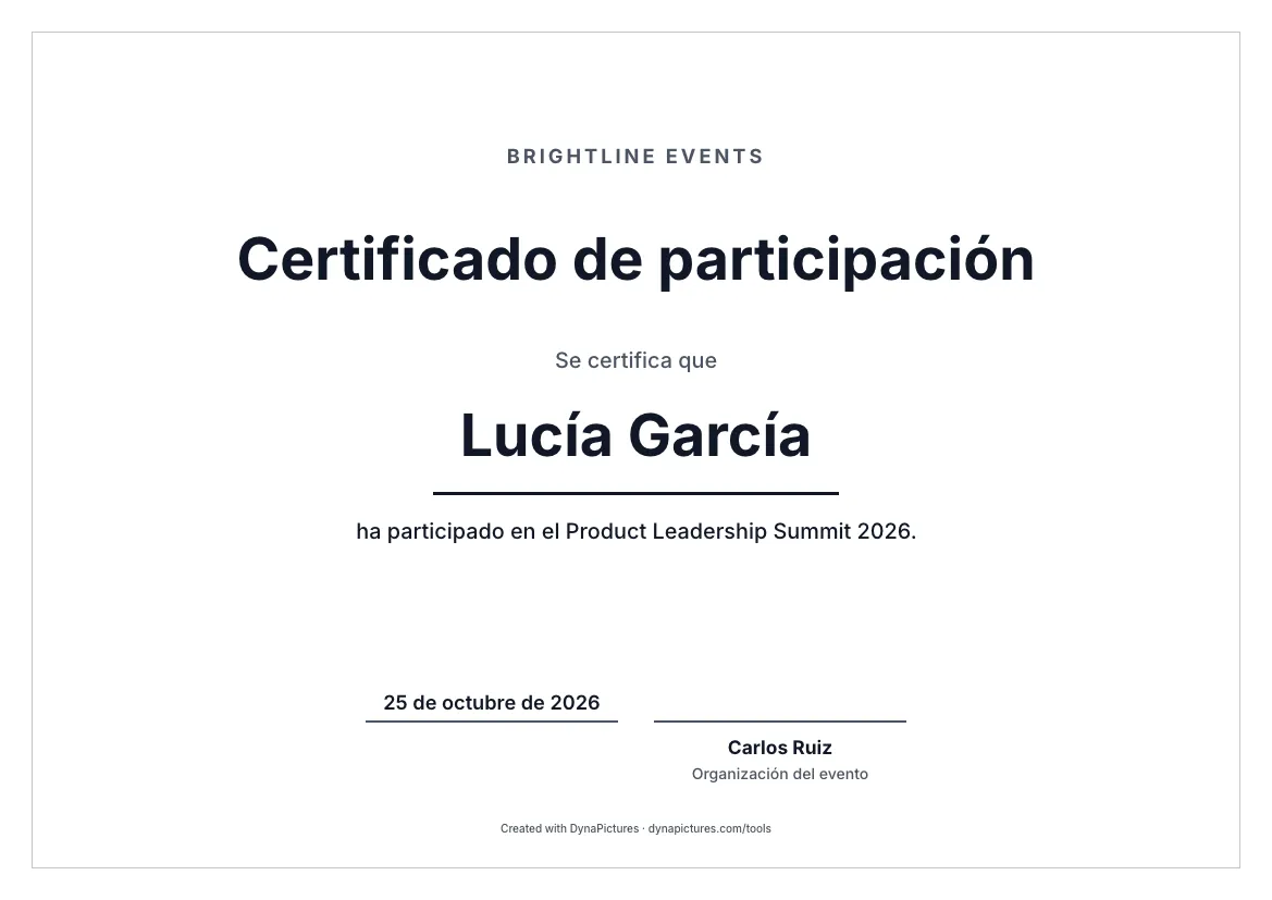 Certificado de participación