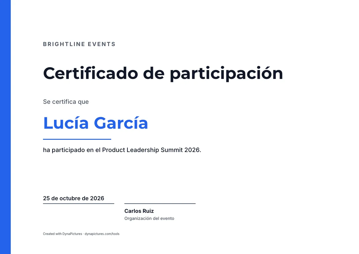 Certificado de participación editable – estilo Moderno