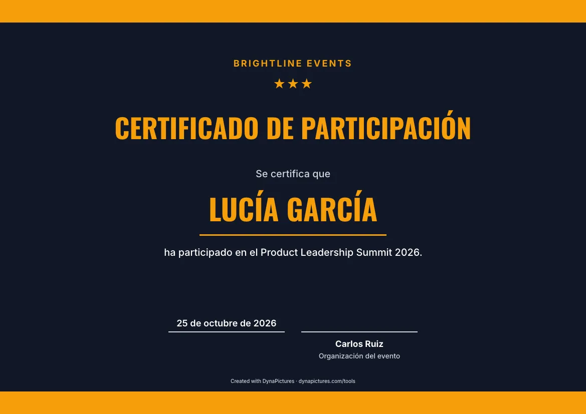 Certificado de participación editable – estilo Deportivo