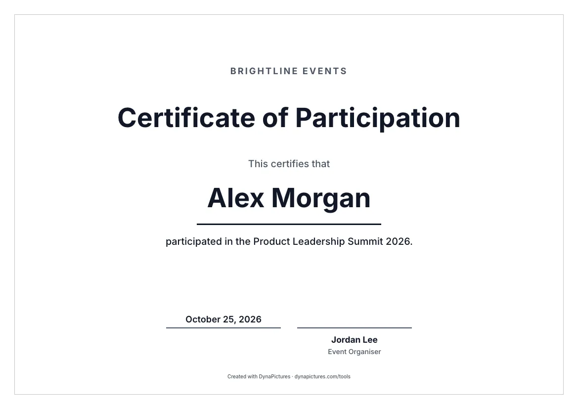 Certificate of participation