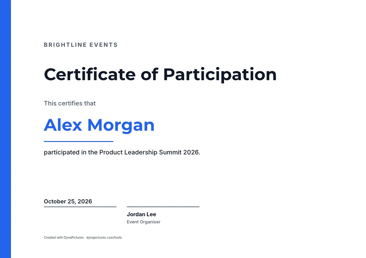 Certificate of participation template – Modern style