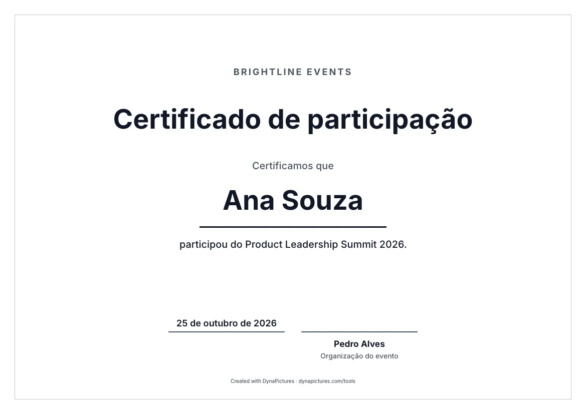 Certificado de participação