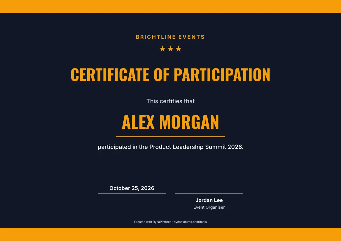 Certificate of participation template – Sports style