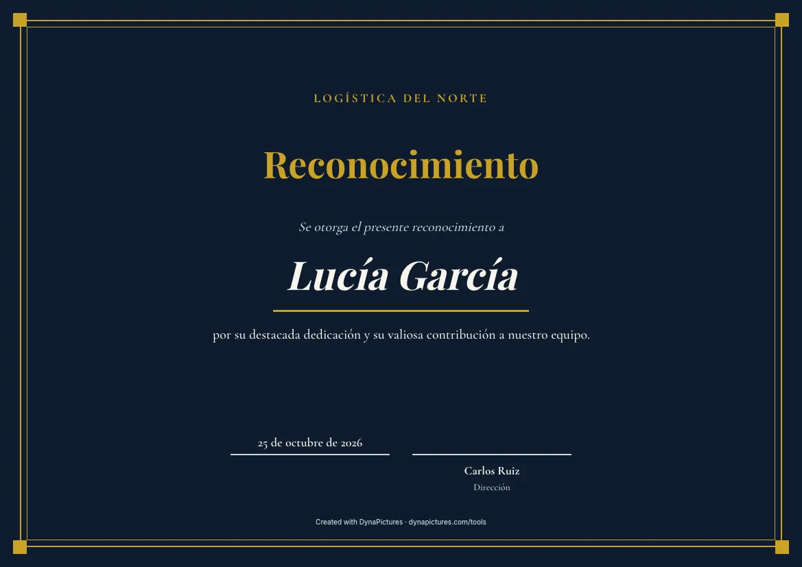 Reconocimiento editable – estilo Elegante