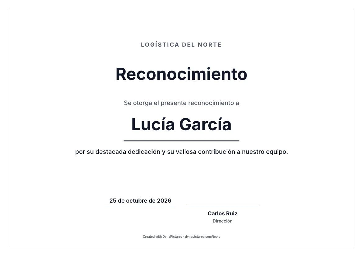 Reconocimiento editable – estilo Minimalista