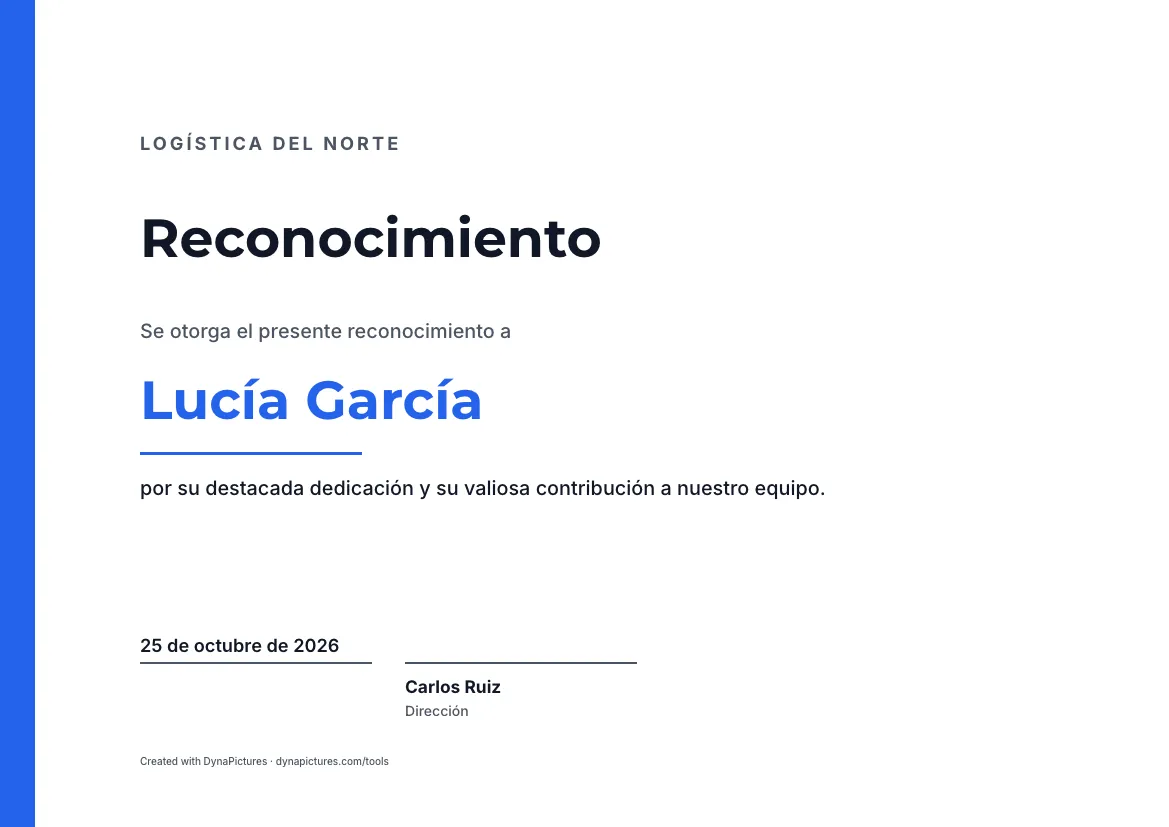 Reconocimiento editable – estilo Moderno