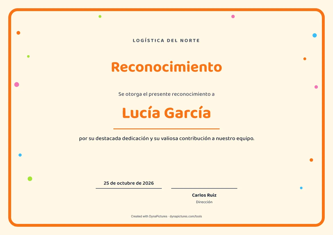 Reconocimiento editable – estilo Divertido