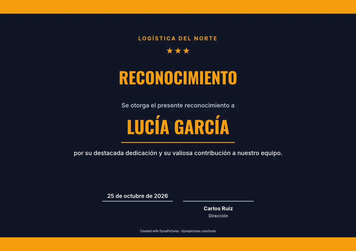 Reconocimiento editable – estilo Deportivo