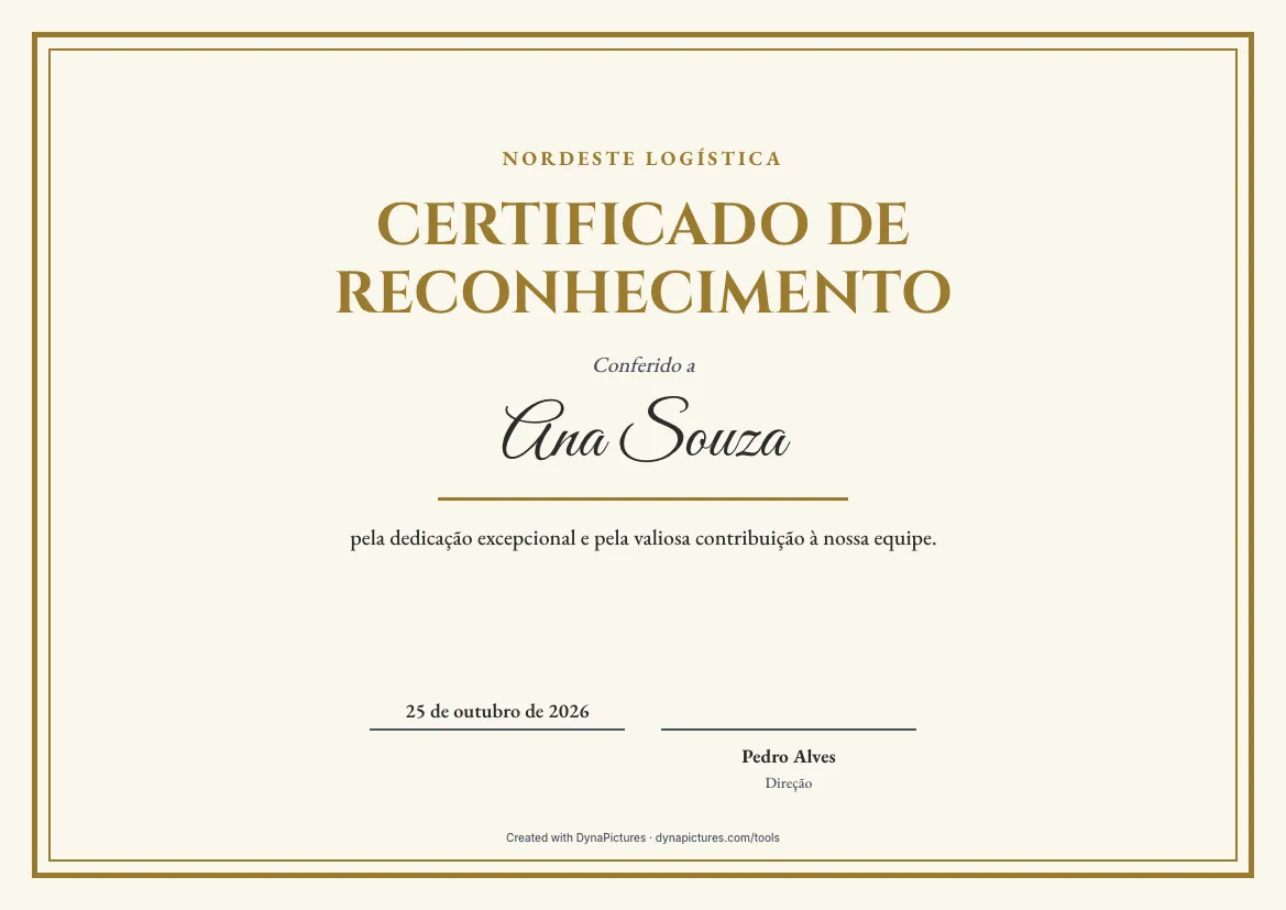 Certificado de reconhecimento