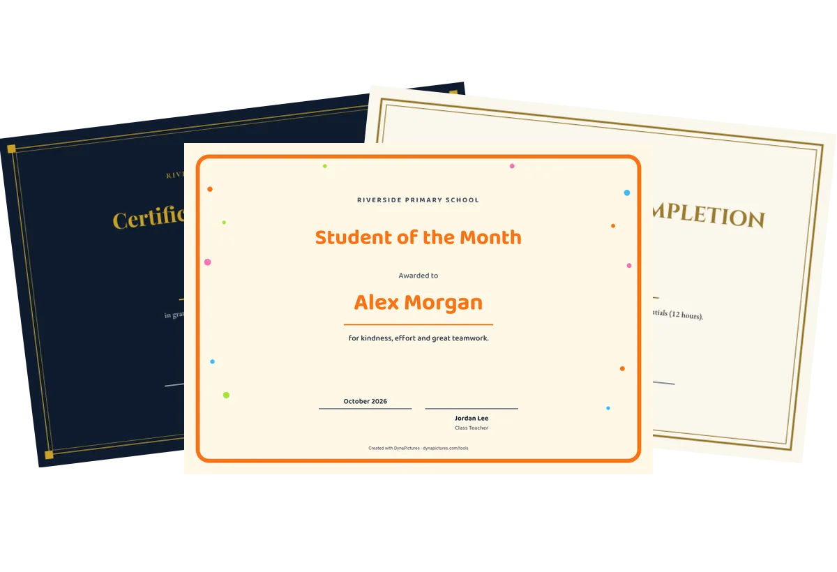 Free certificate templates