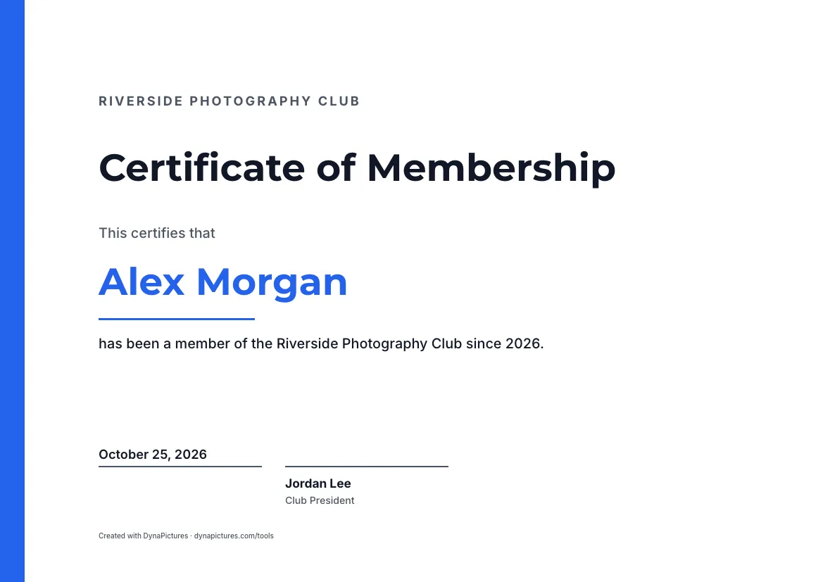 Membership certificate template – Modern style