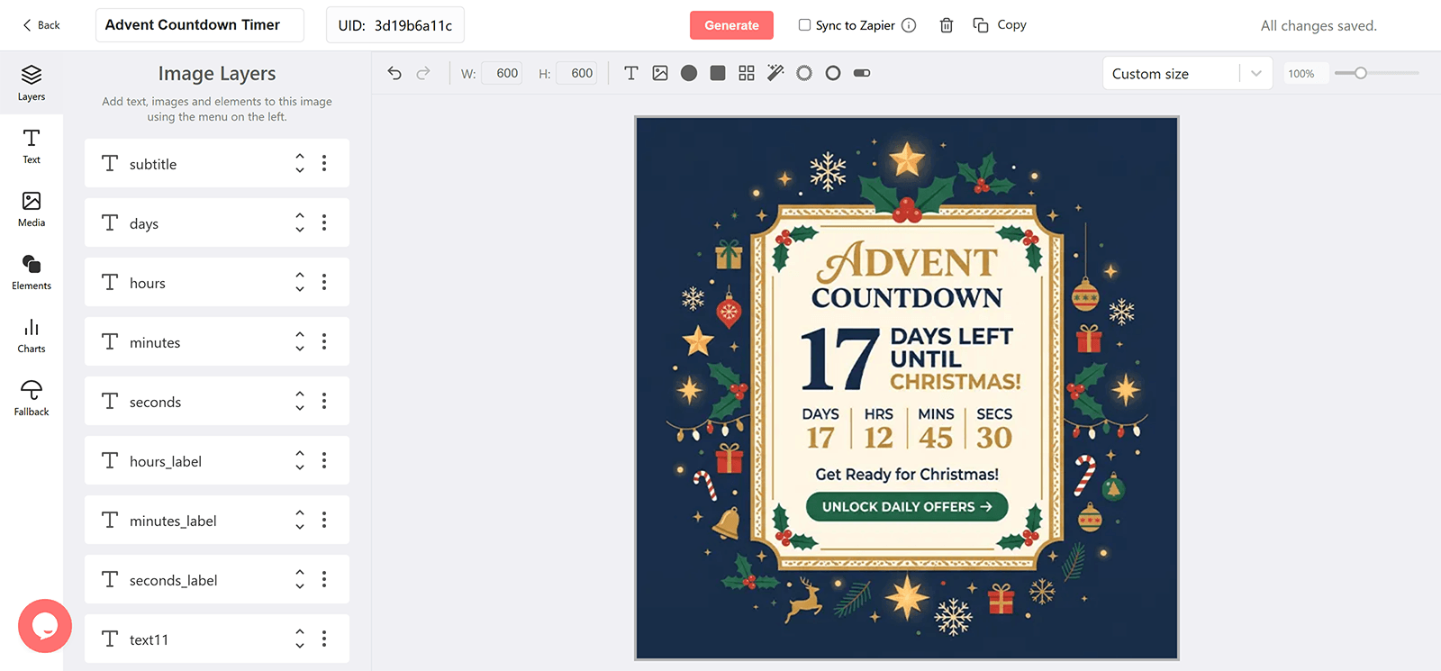 Advent Email Countdown Timer Generator