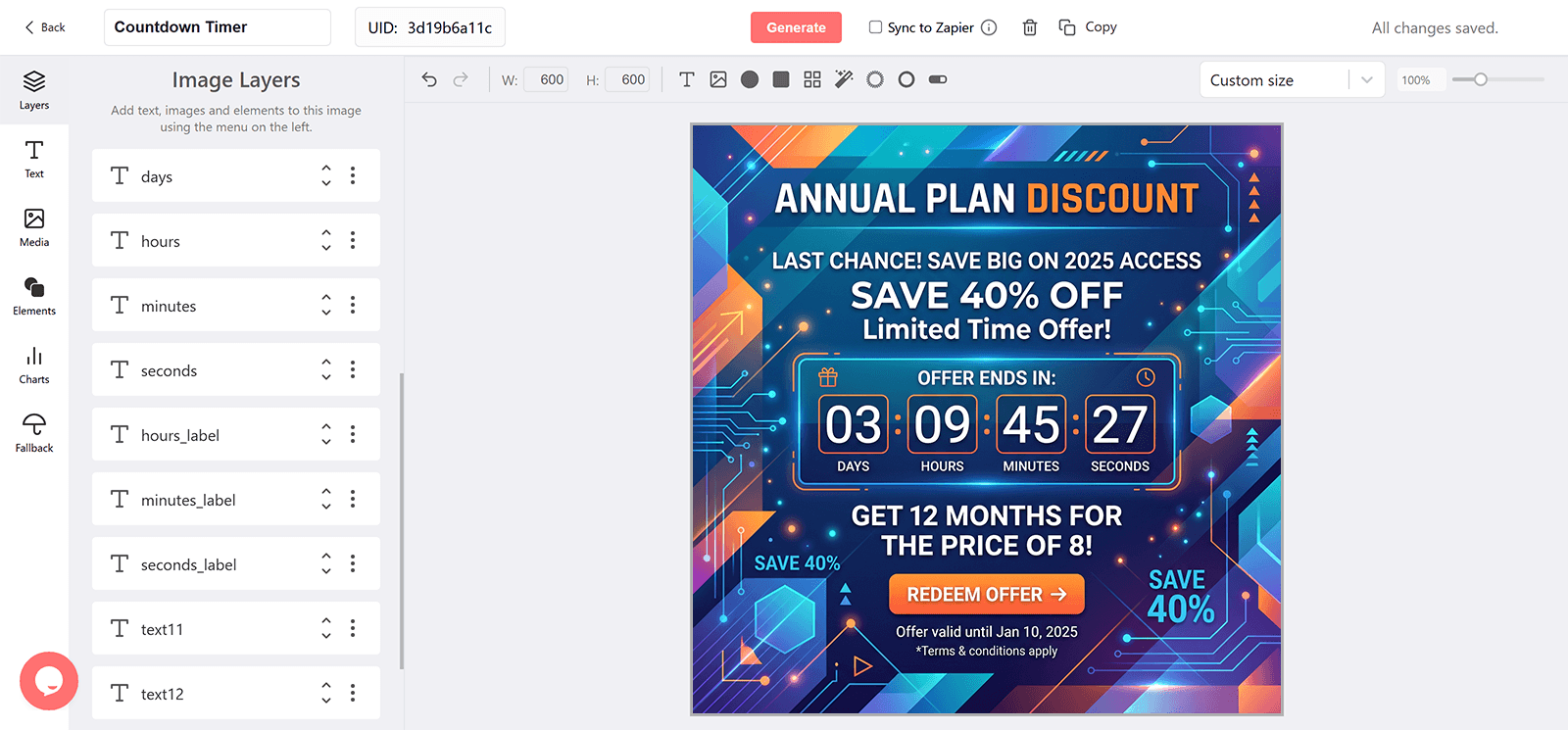 Annual Plan Discount Email Countdown Timer Generator