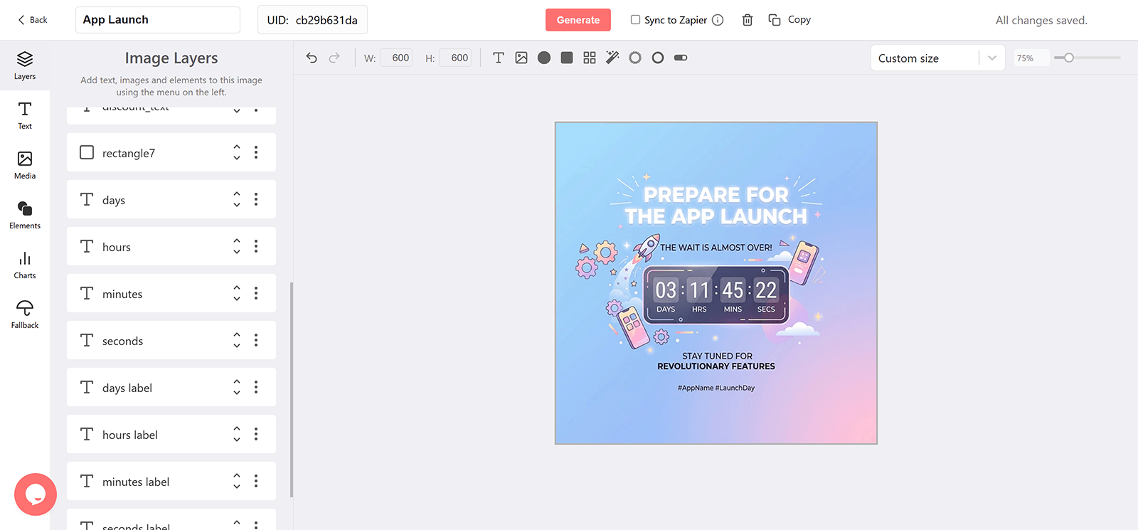 App Launch Email Countdown Timer Generator