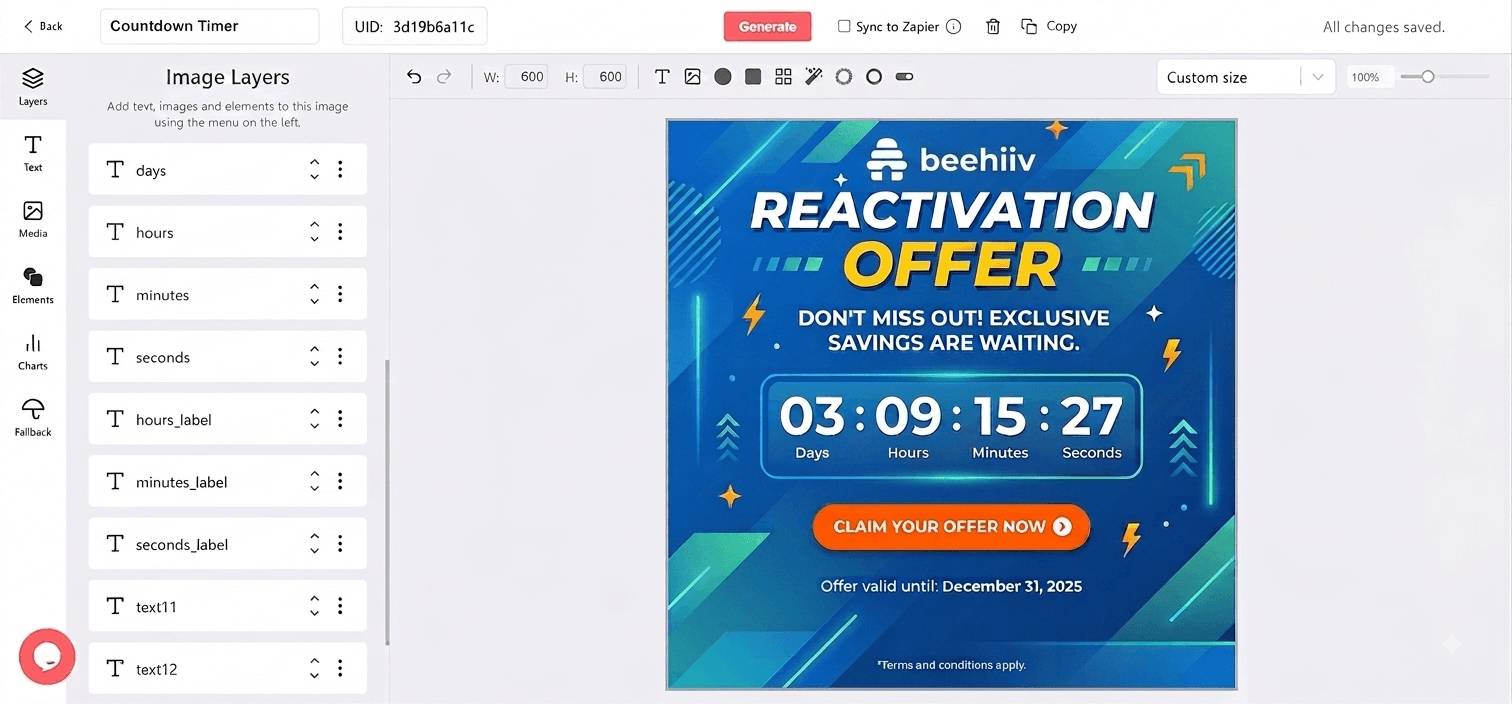 Beehiiv Countdown Timer Generator for Email