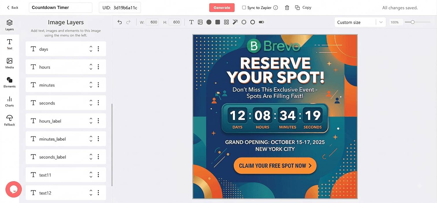 Brevo Countdown Timer Generator for Email