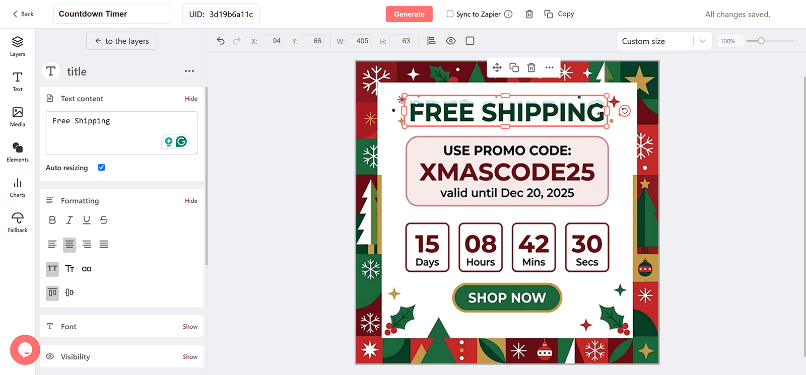 Christmas Email Countdown Timer Generator