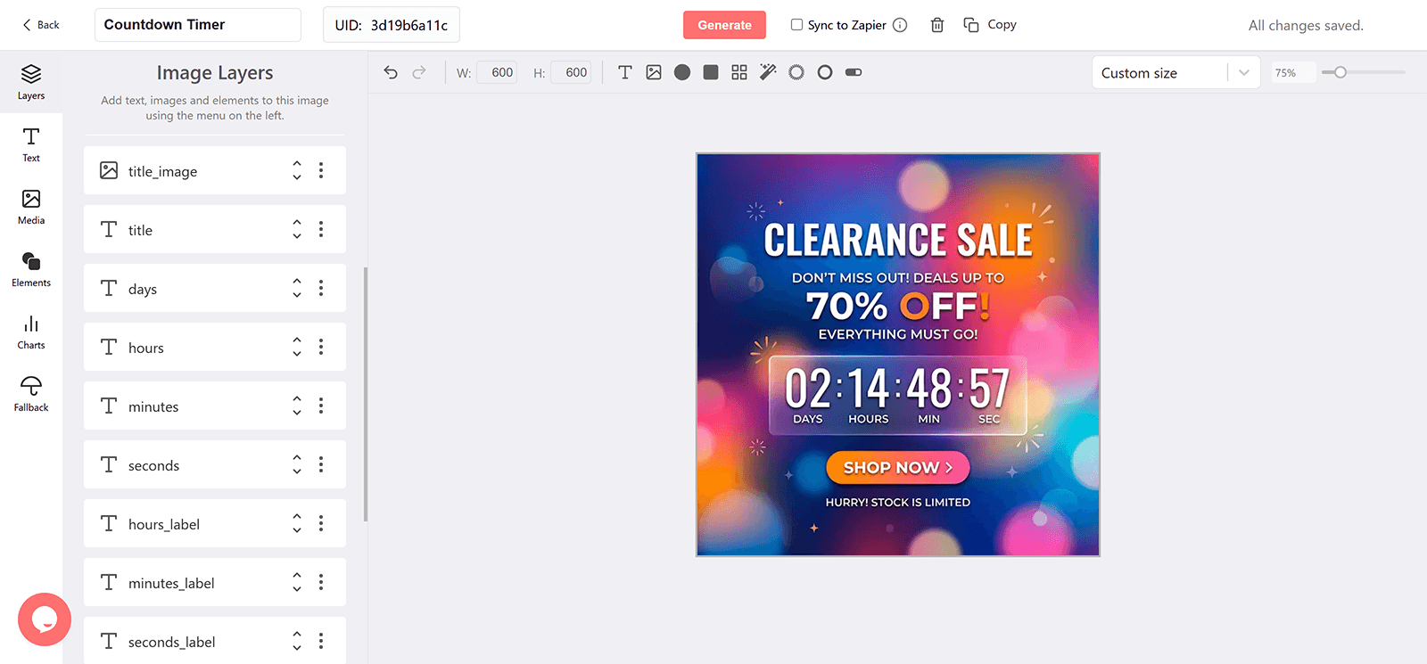 Clearance Sale Email Countdown Timer Generator