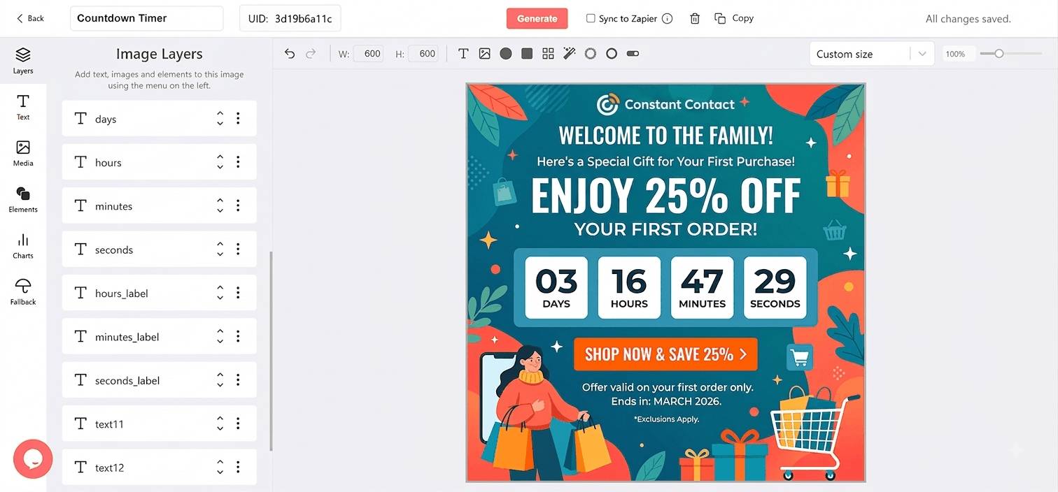Constant Contact Countdown Timer Generator for Email