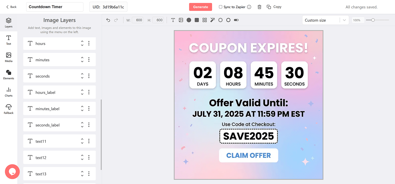 Coupon Expires Email Countdown Timer Generator