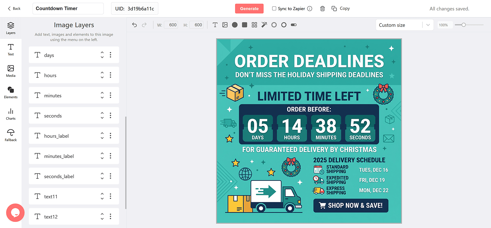 Delivery Deadlines Email Countdown Timer Generator