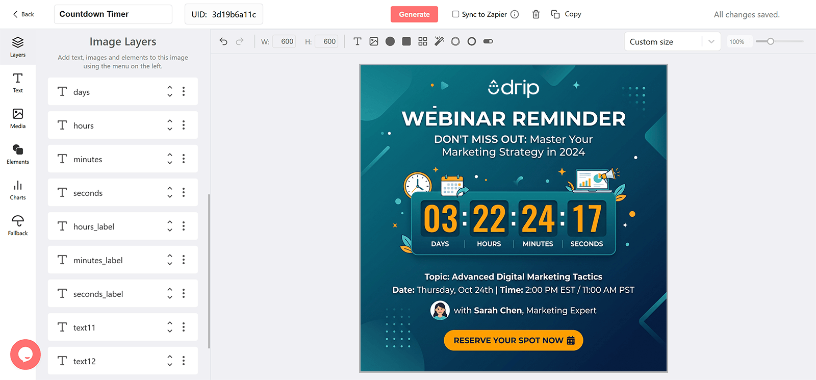 Drip Countdown Timer Generator for Email