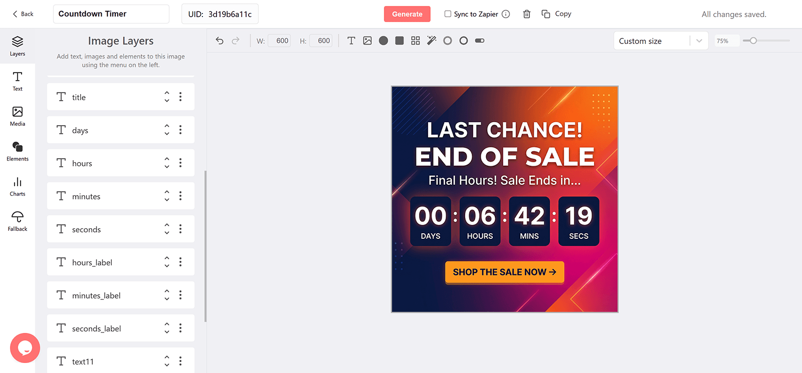 End of Sale Email Countdown Timer Generator