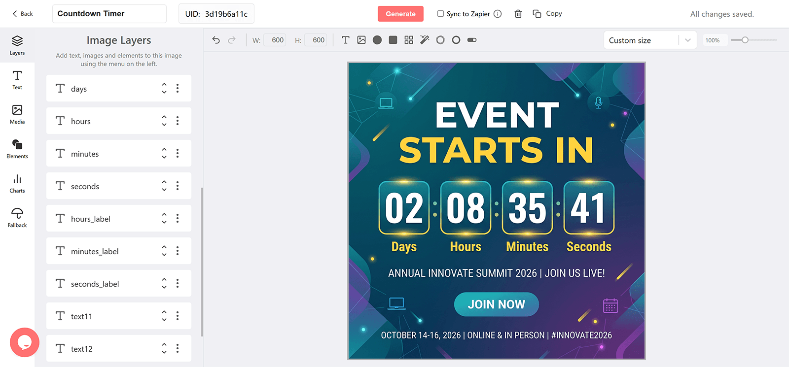 Event Starts In Email Countdown Timer Generator
