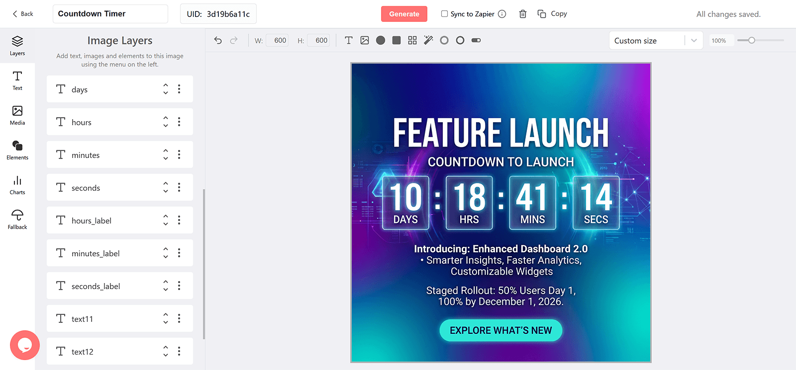 Feature Launch Email Countdown Timer Generator