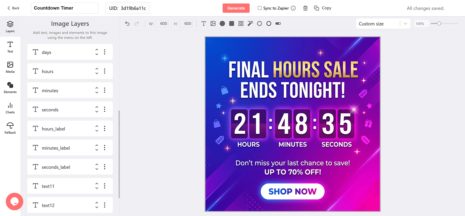Final Hours Sale Email Countdown Timer Generator