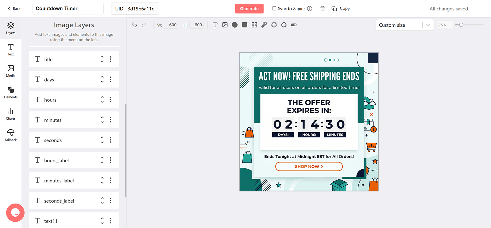 Free Shipping Ends Email Countdown Timer Generator