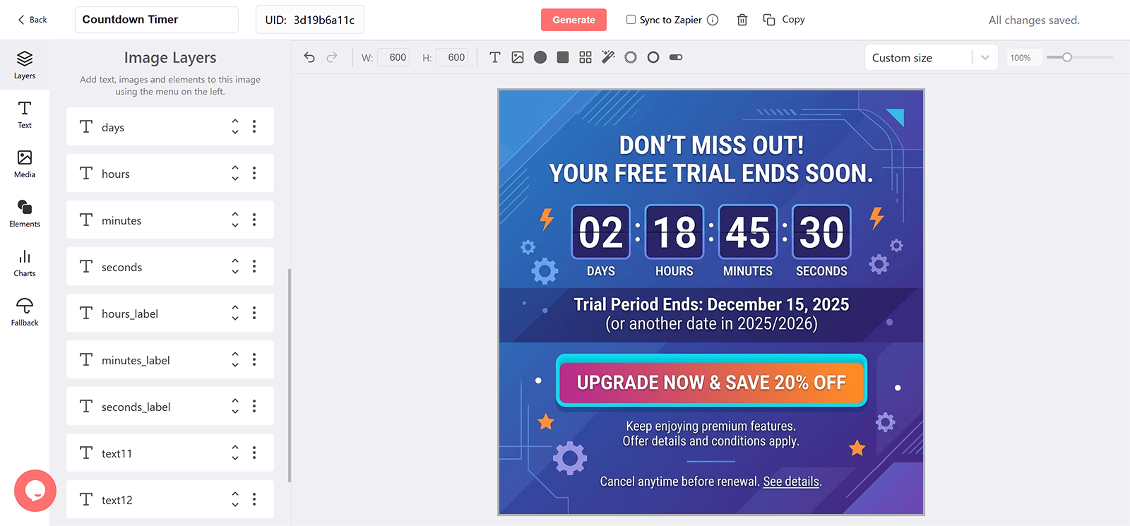 Trial Conversion Email Countdown Timer Generator