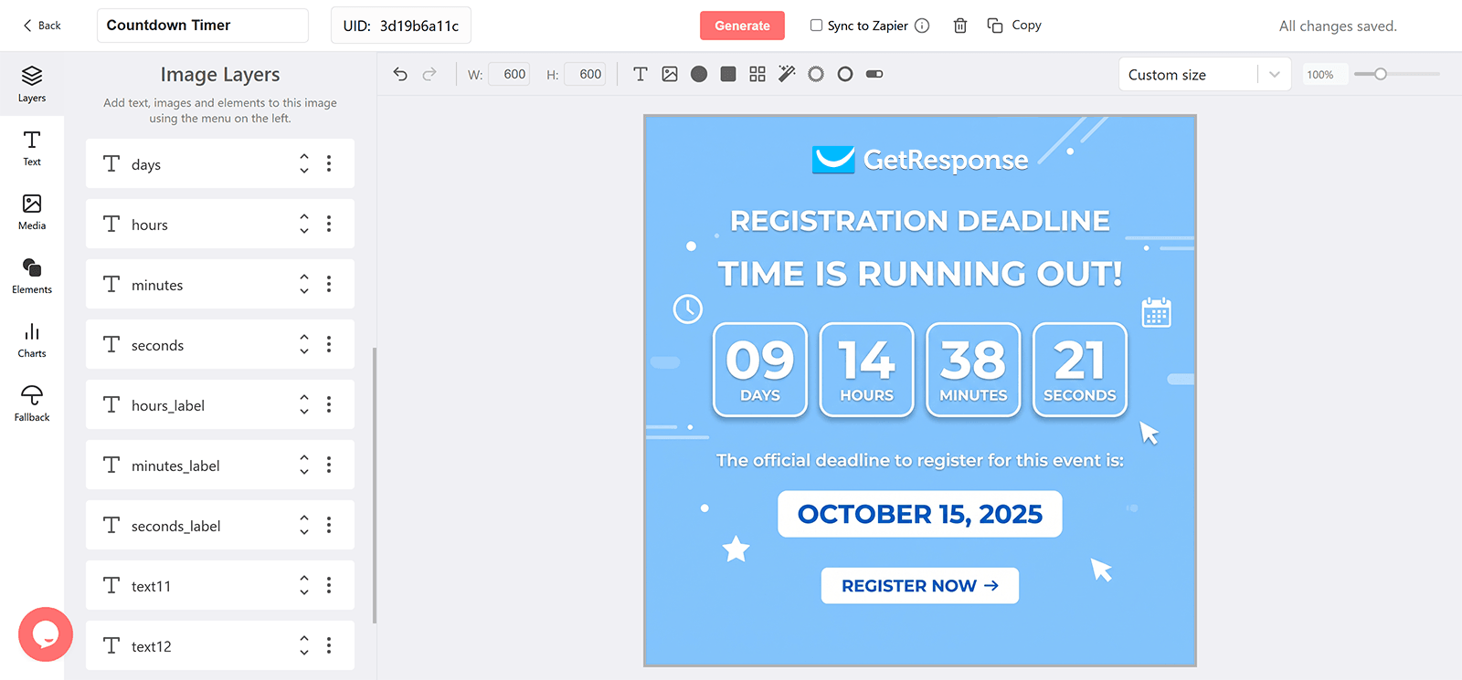 GetResponse Countdown Timer Generator for Email
