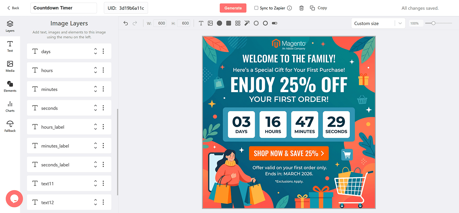 Magento Countdown Timer Generator for Email